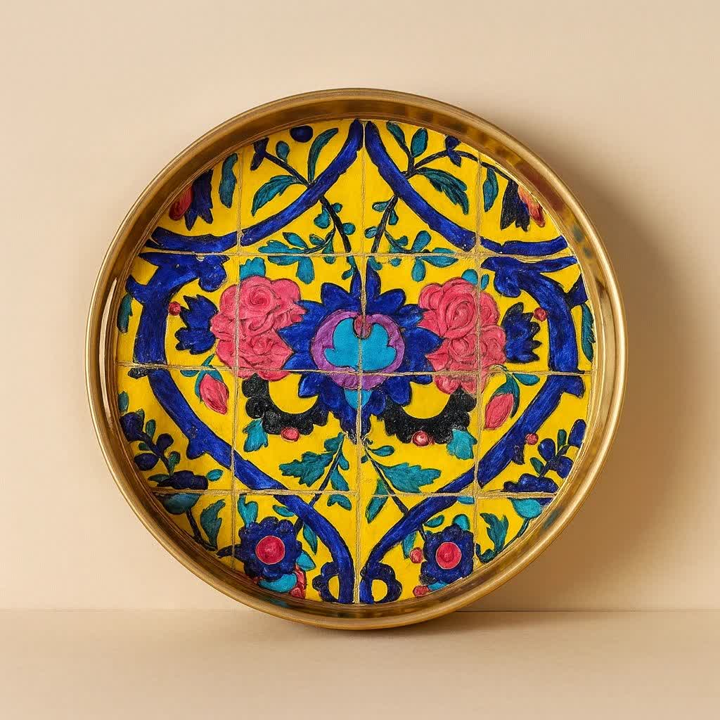 سینی گرد مدل نقش ایرانی