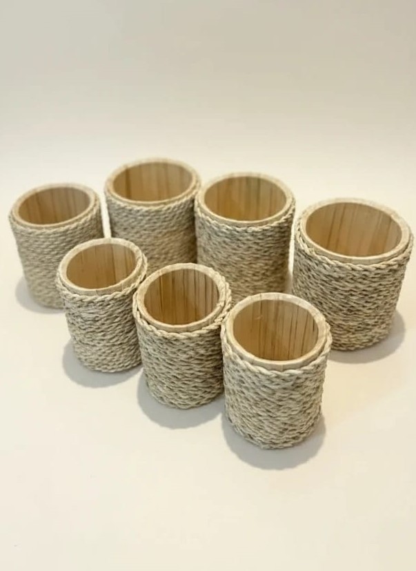 جای قاشق و چنگال حصیری مدل گرد